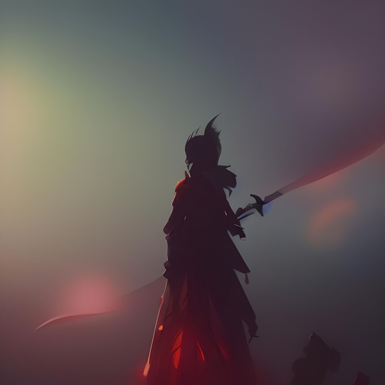 Musician playing drums in neon-lit studio